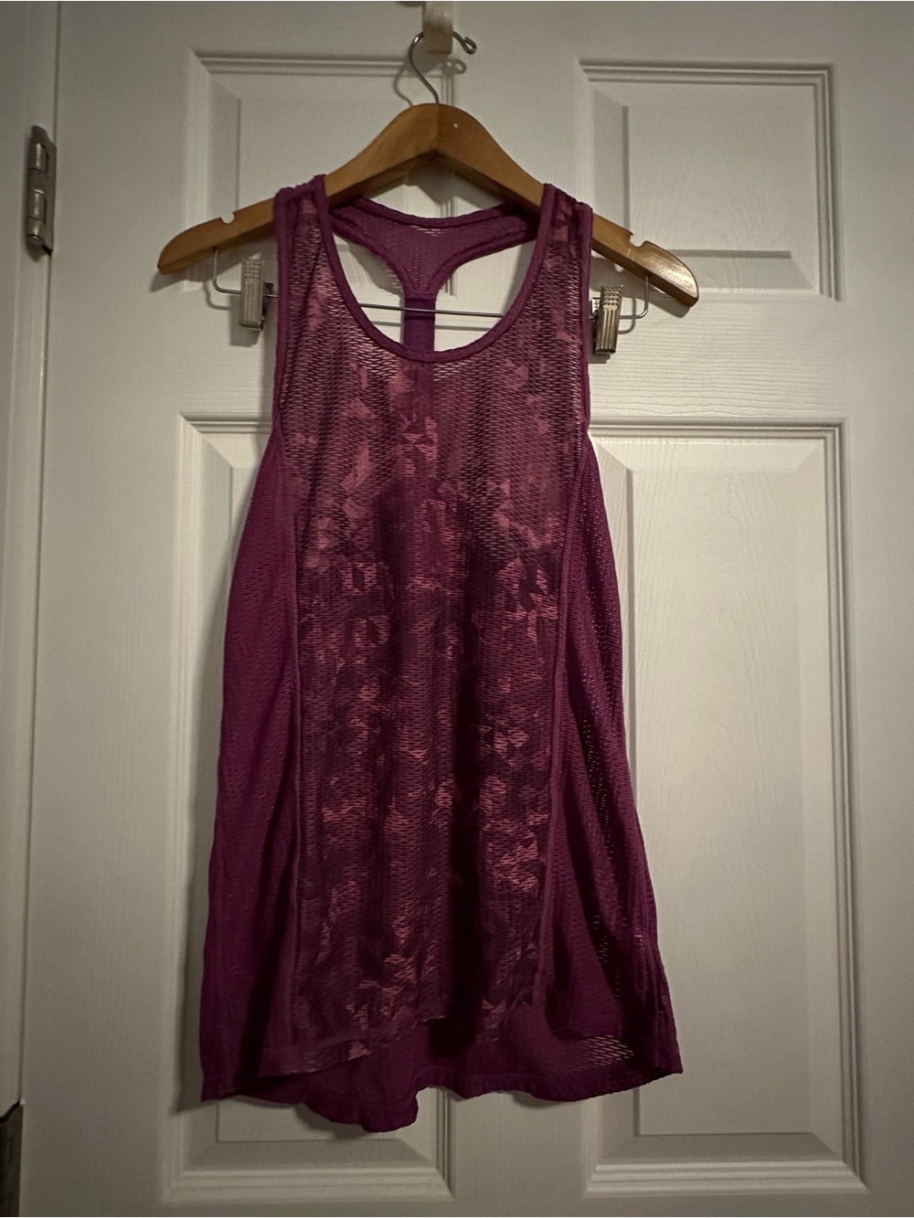 Reebok Purple Mesh Racerback Tank Top